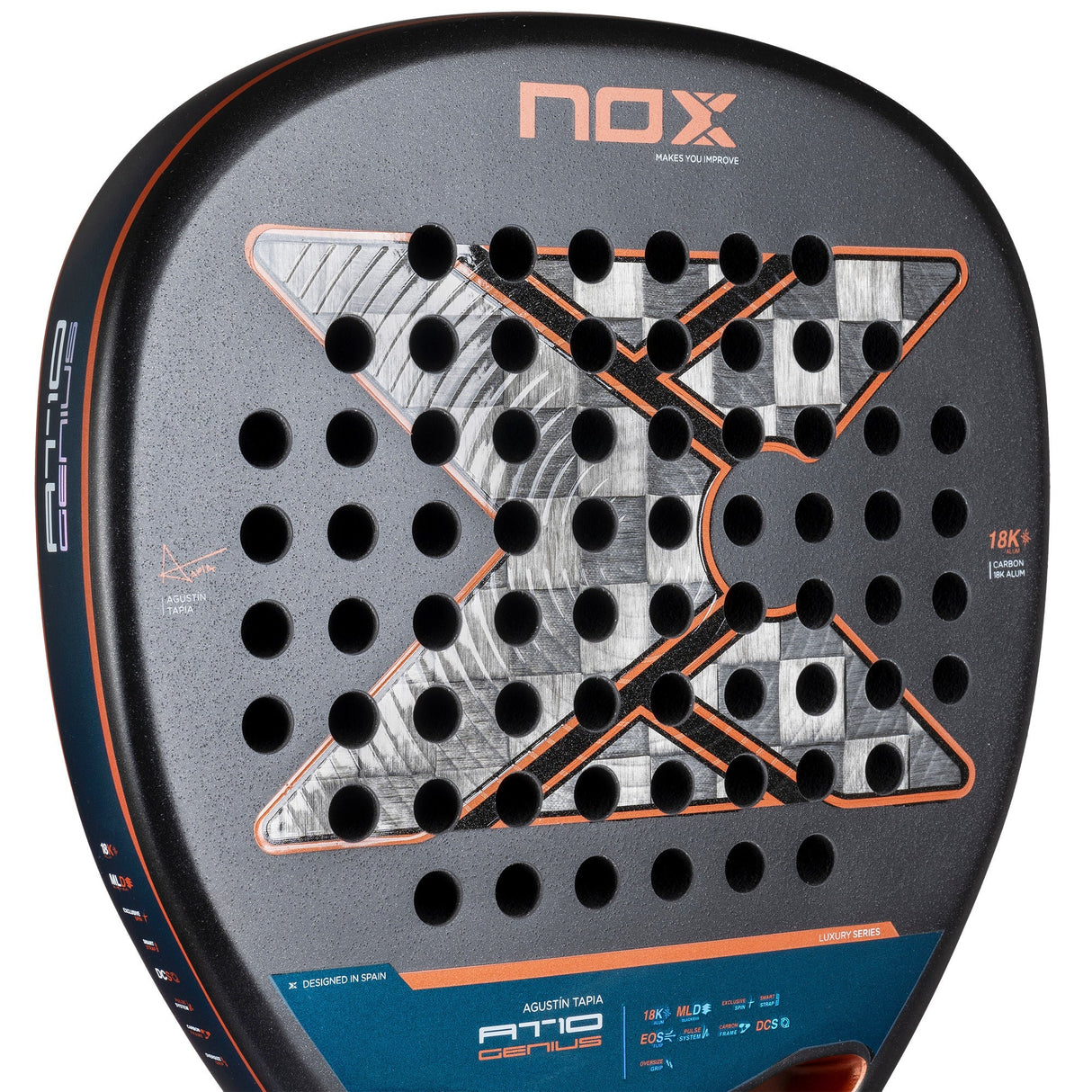 NOX AT10 Genius Attack 18K Alum 2025 by Agustín Tapia Padel Racket